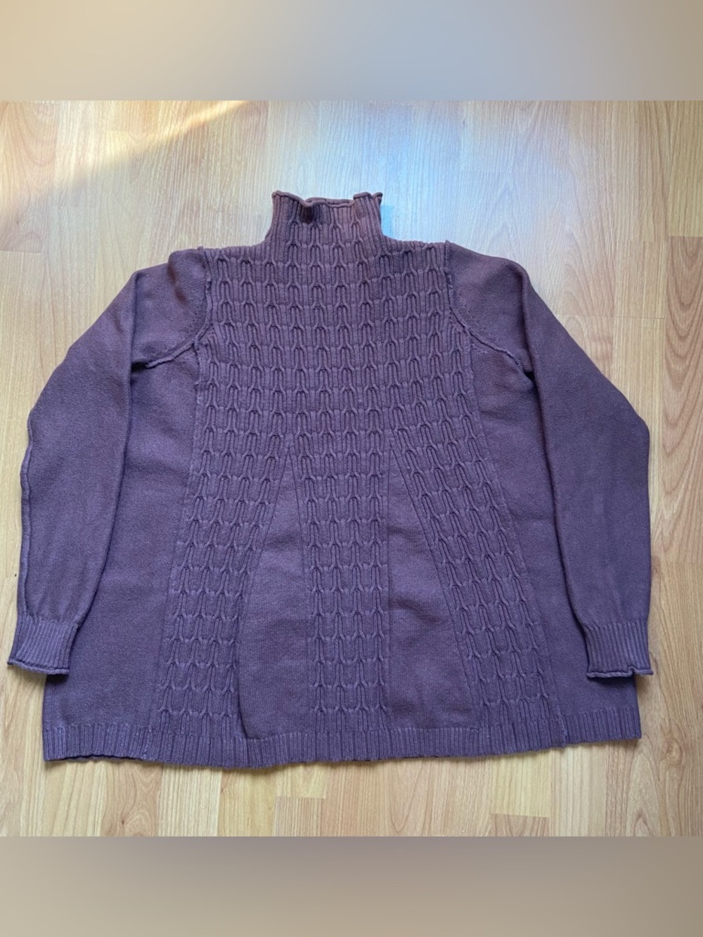 Pilcro Anthropologie Mock Neck Cocoa Cable Knit Sweater Women’s Small